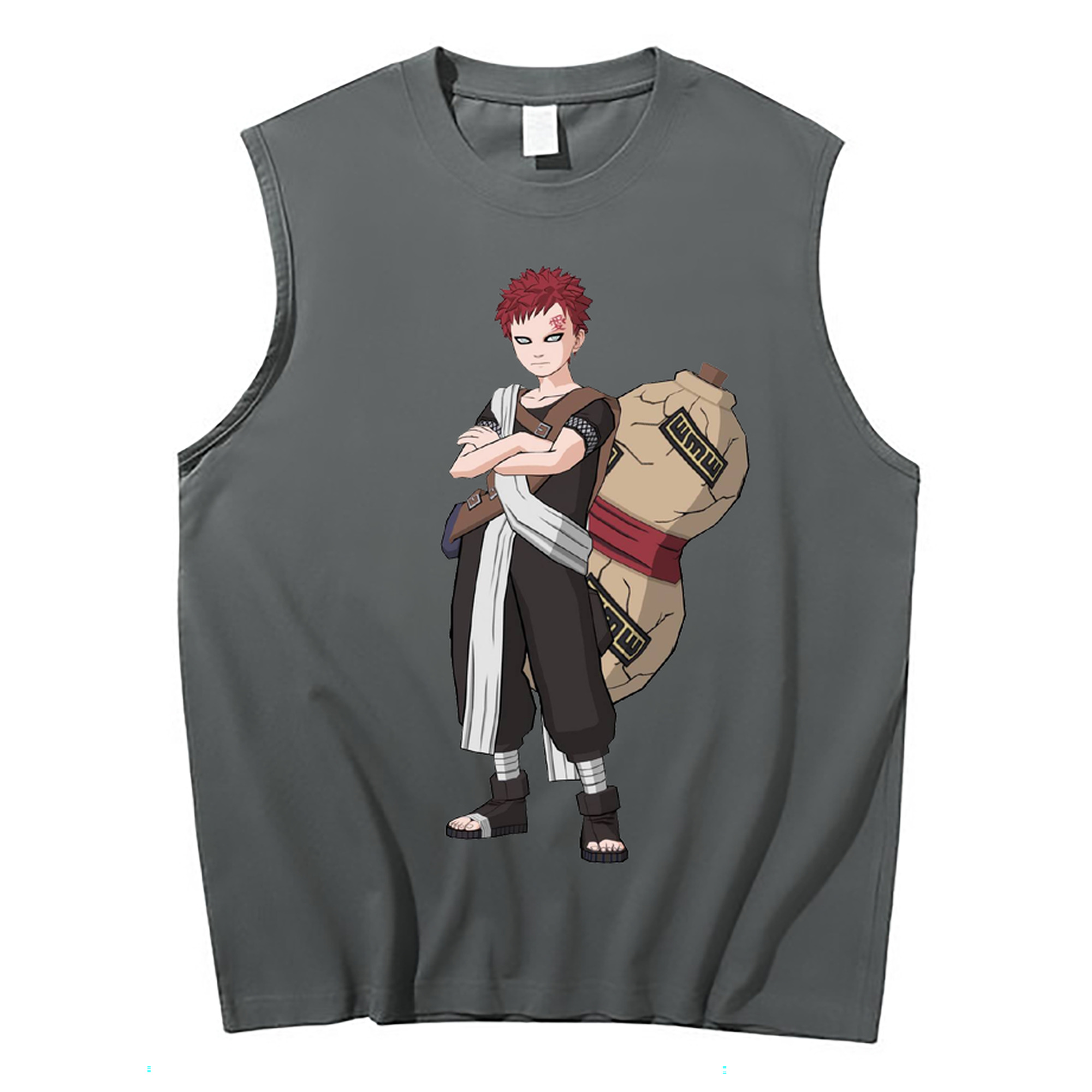 （画像用） NARUTO -ナルト- ガアラ Gaara コットン100％タンクトップ（フロントプリント）